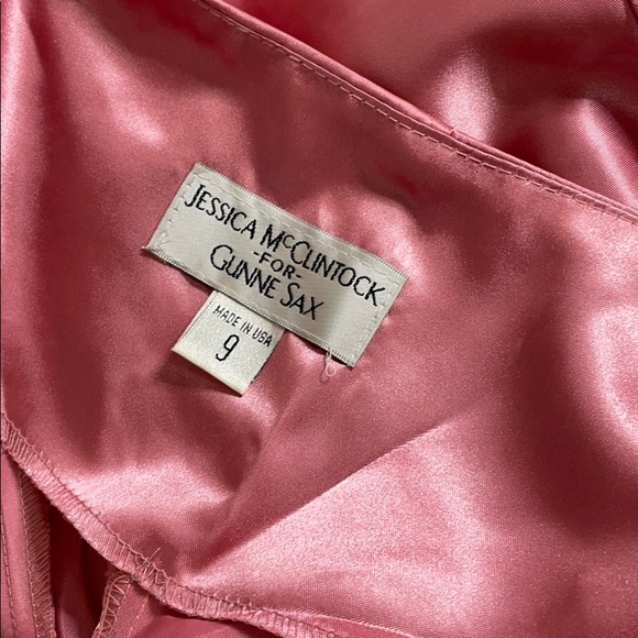 Vintage Gunne Sax pink sateen halter maxi … - Picture 10 of 12